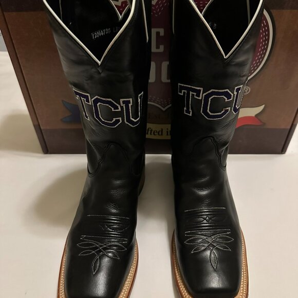 Nocona TCU Women’s Cowboy Boots – Black Leather, Square Toe, Size 8B – Gameday R - Picture 2 of 7